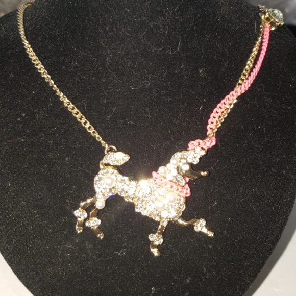 betsey johnson poodle necklace